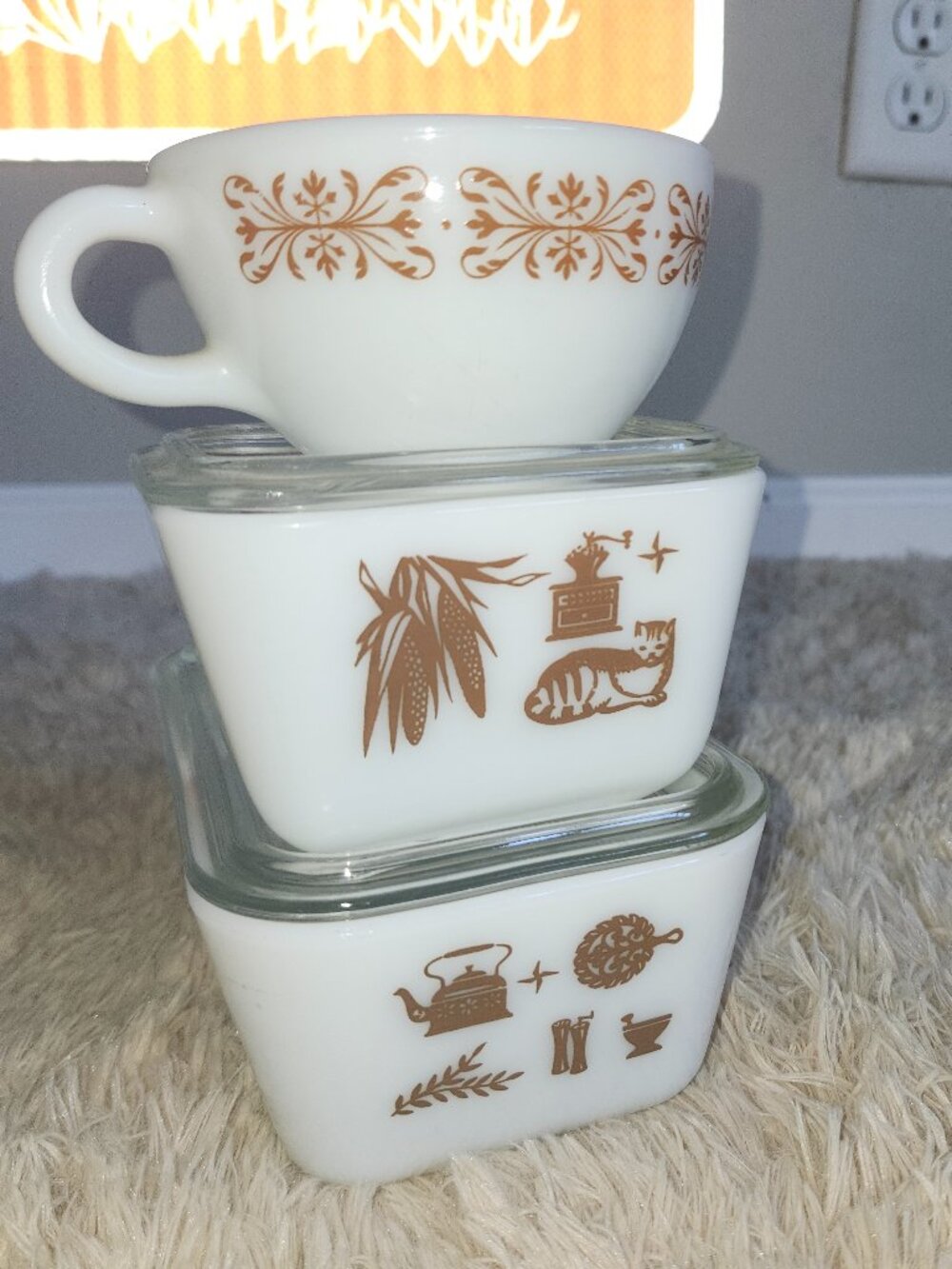 Pyrex early Americana fridges 502, 501
